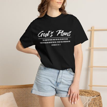 Jeremiah 29:11 'God's Plans 100% Cotton T-Shirt — Inspirational Faith Tee