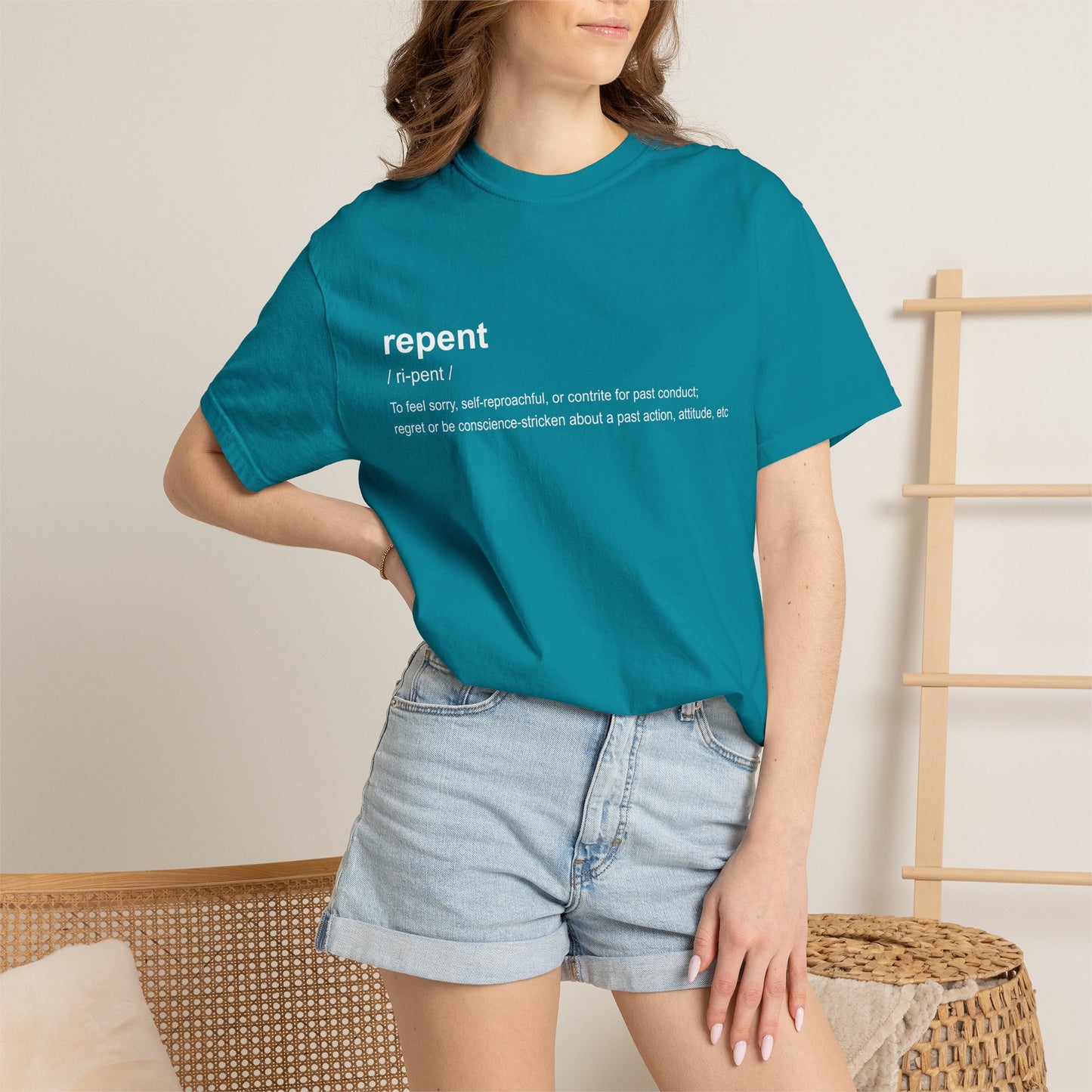 Repent Definition T-Shirt — 100% Cotton Garment-Dyed