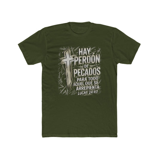 Biblical Spanish Tee — "Hay Perdon de Pecados" (Lucas 24:47)