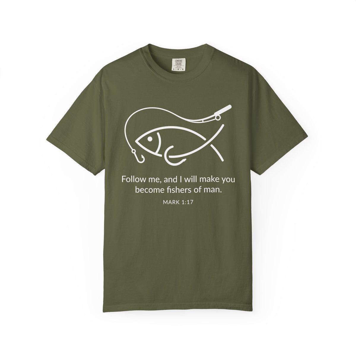 Follow Me Christian Fish T-Shirt – “I Will Make You Fishers of Men” Mark 1:17