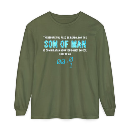 Son of Man is coming Cotton T‑Shirt — Christian Faith Graphic Long Sleeve Tee
