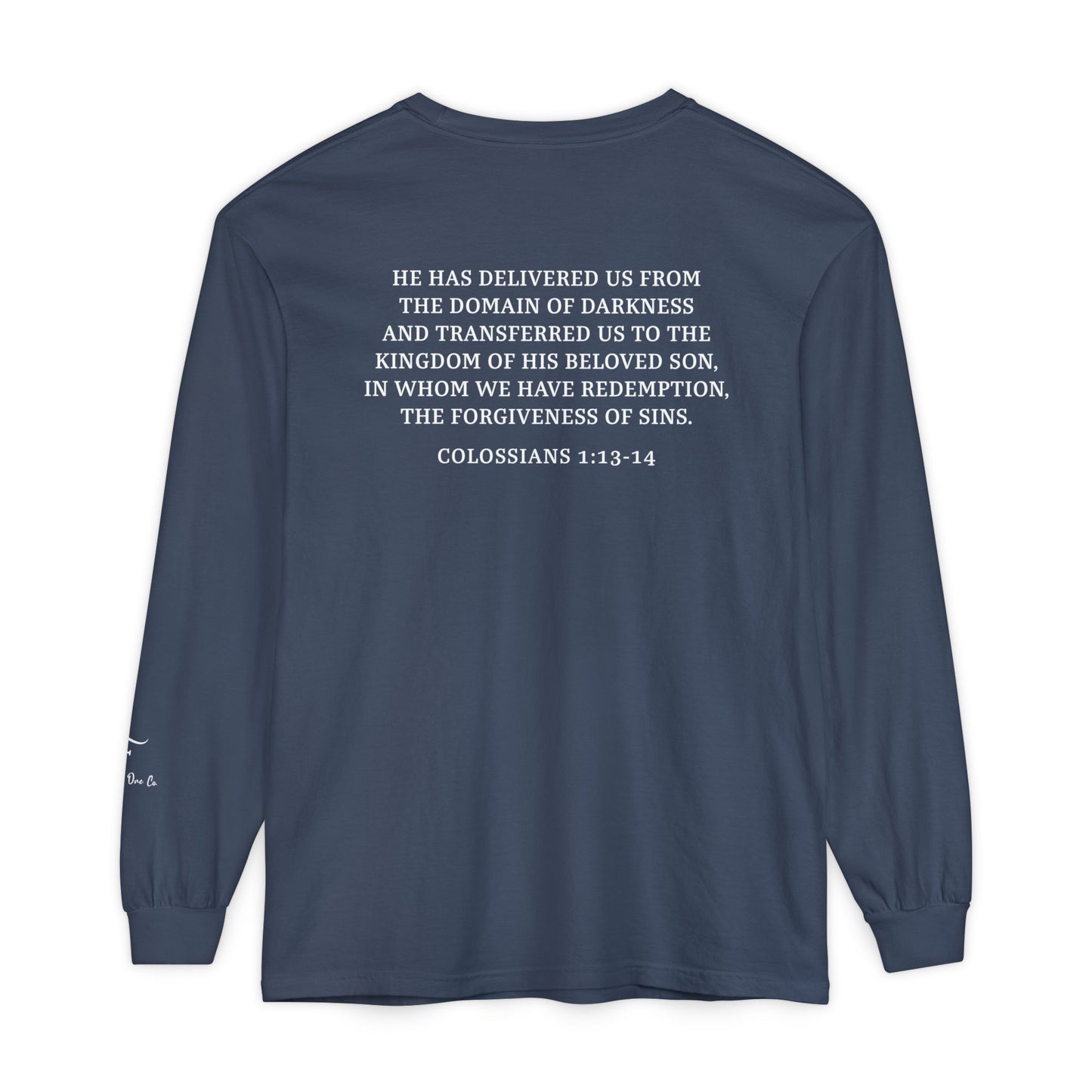 Rescued Colossians 1:13 Long Sleeve T-Shirt — 100% Cotton