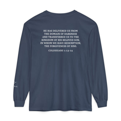 Rescued Colossians 1:13 Long Sleeve T-Shirt — 100% Cotton