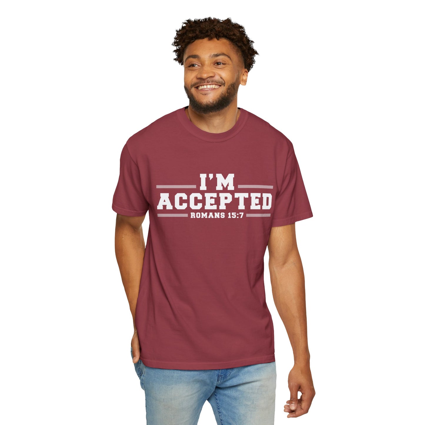 I'm Accepted "Romans 15:7" Cotton T-Shirt — Faith-Inspired Christian Tee