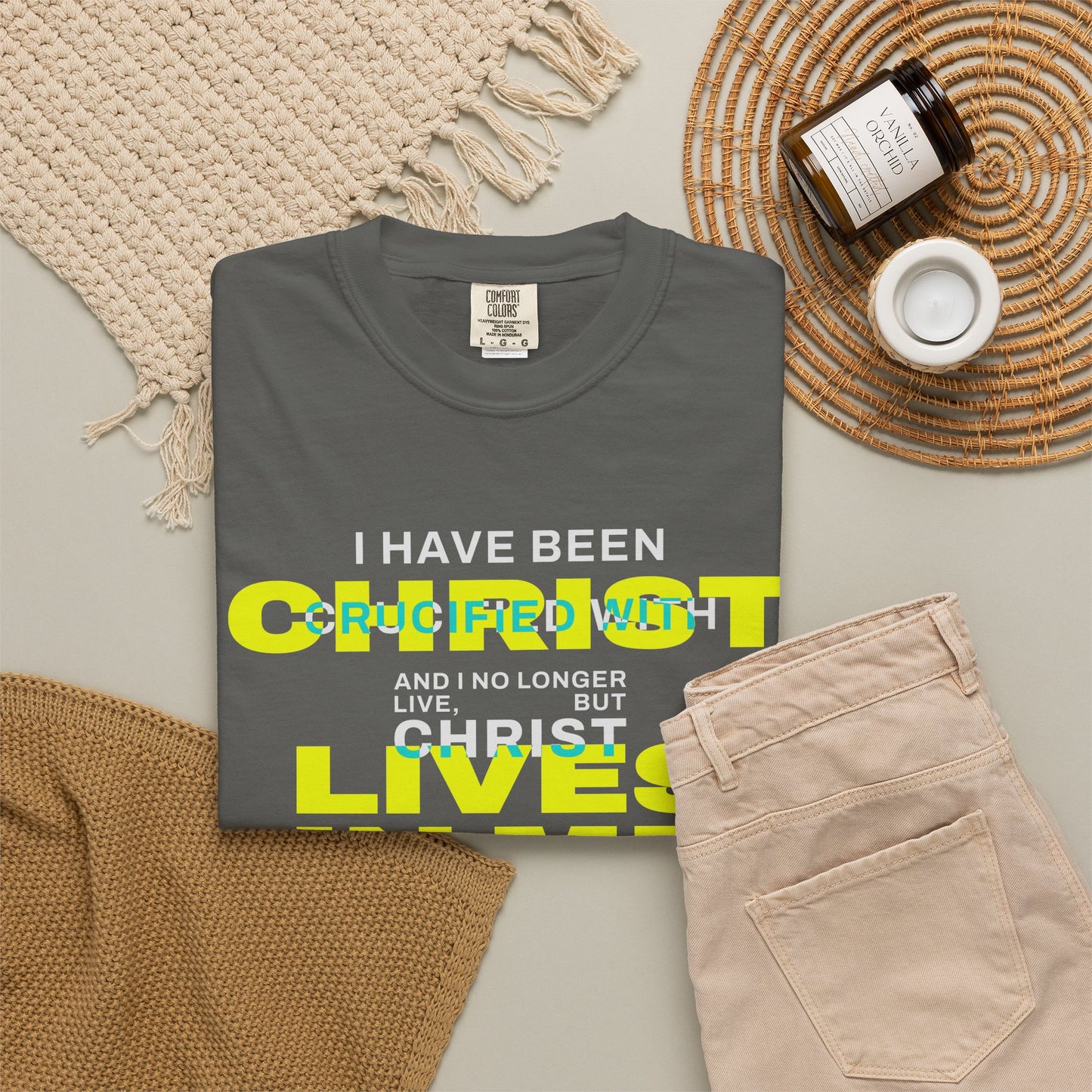 I have been Crucified with Christ "Galatians 2:20" YELLOW 100% Cotton T-Shirt