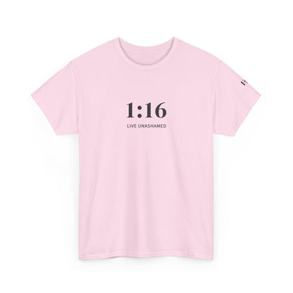 1:16 Live Unashamed Faithful Christian T-Shirt