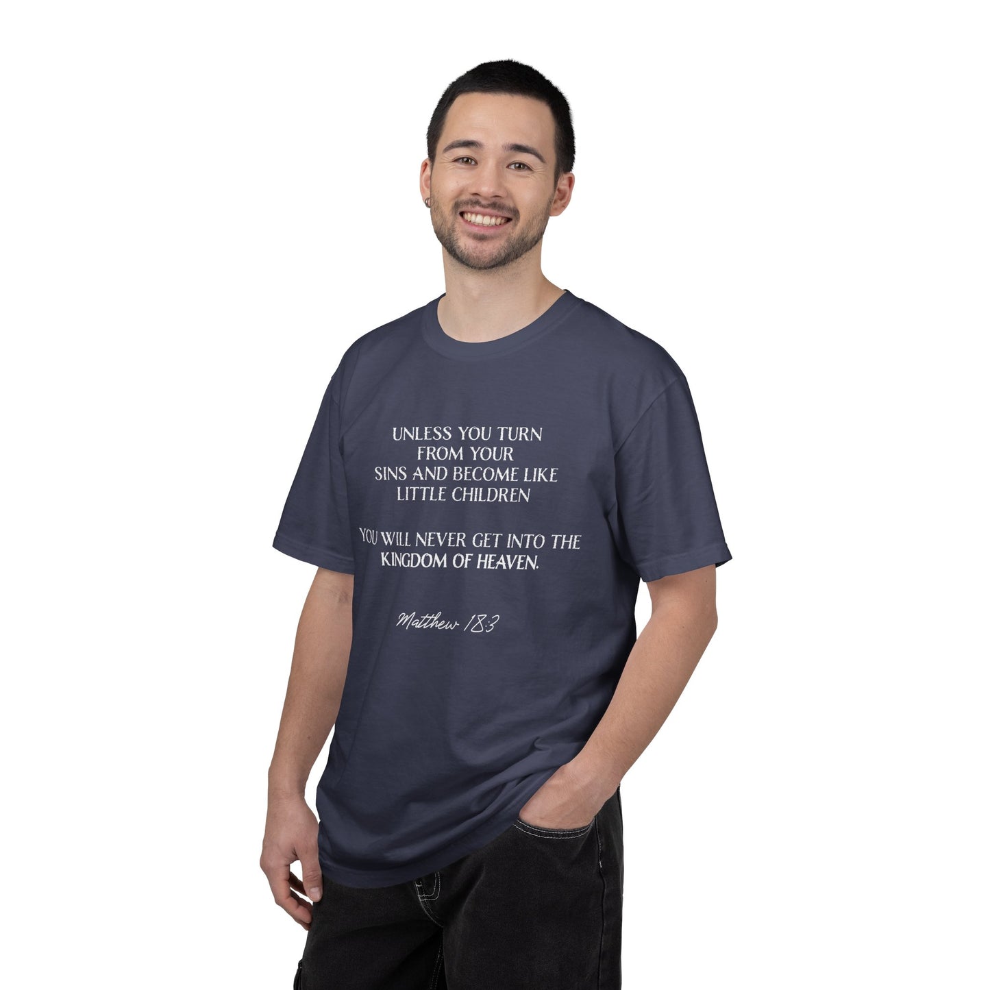 Matthew 18:3 100% Cotton T-shirt — Christian Scripture Tee