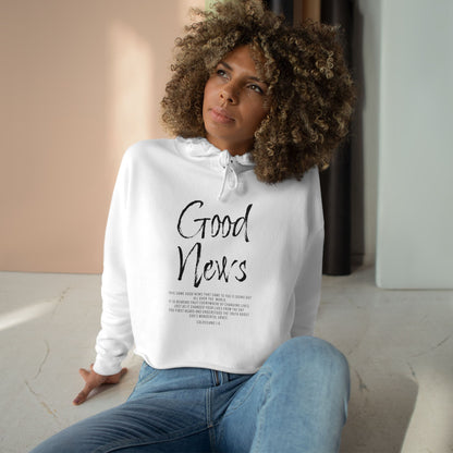 Good News Christian Crop Hoodie
