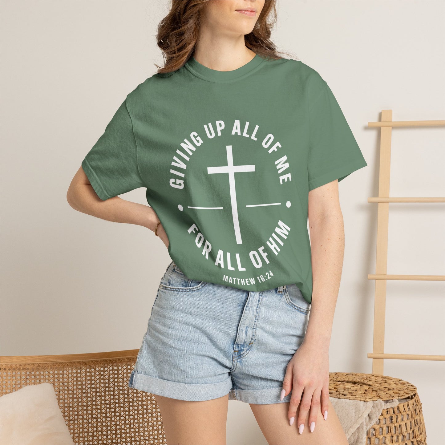 Giving up All Of Me "Matthew 16:24" 100% Cotton T-Shirt