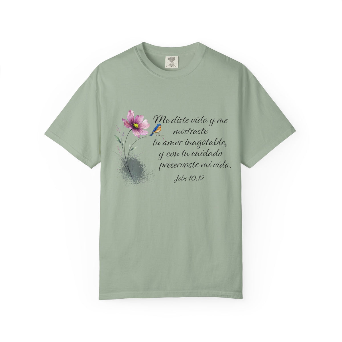 Inspirational Spanish Bible Verse T-Shirt – John 10:12 Floral Tee