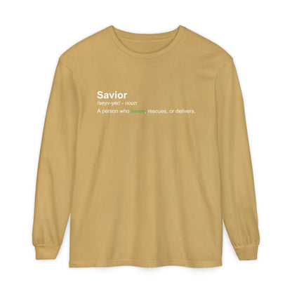 Savior Definition 100% cotton Long Sleeve Comfort Color