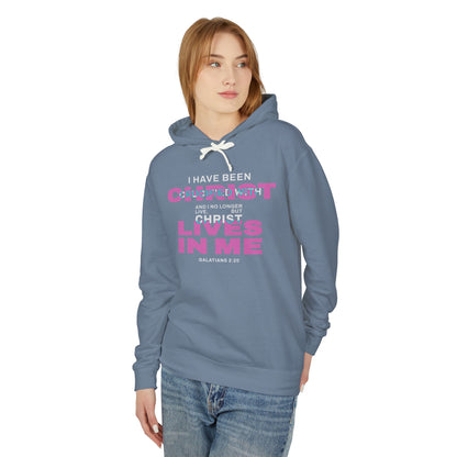 I have been Crucified with Christ "Galatians 2:20" Pink 100% Cotton Unisex Hoodie