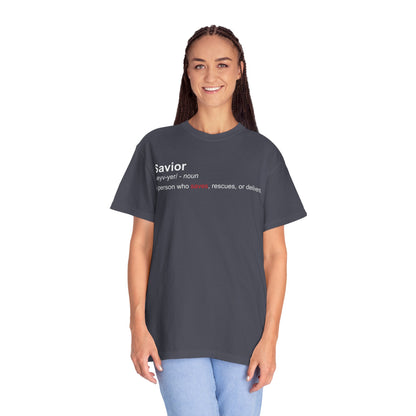 Savior Definition Tee — Inspirational Faith Graphic T-Shirt