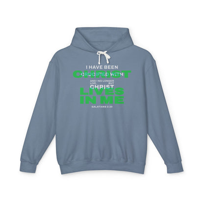 I have been Crucified with Christ "Galatians 2:20" Green 100%Cotton Comfort Color Hoodie