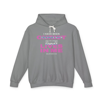 I have been Crucified with Christ "Galatians 2:20" Pink 100% Cotton Unisex Hoodie