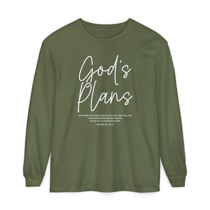 God's Plans Jeremiah 29:11 100% Cotton Long Sleeve
