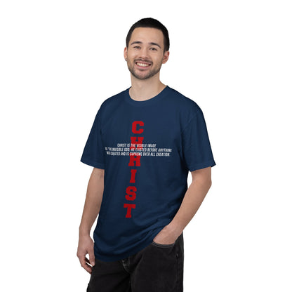 CHRIST the visible image of the invisible God Cotton T-shirt — Faith-Based Christian Tee