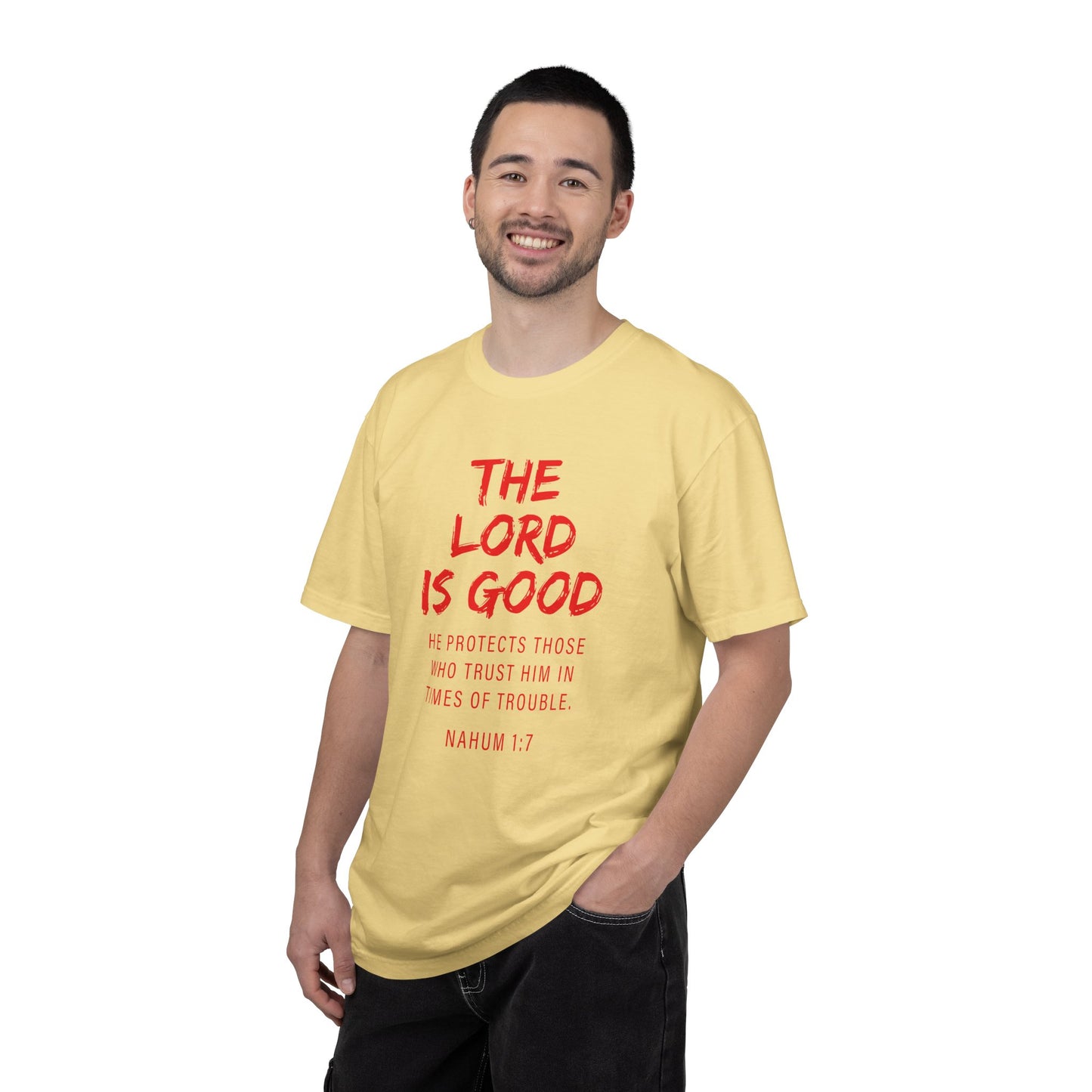 The Lord is Good "Nahum 1:7" Red T-Shirt