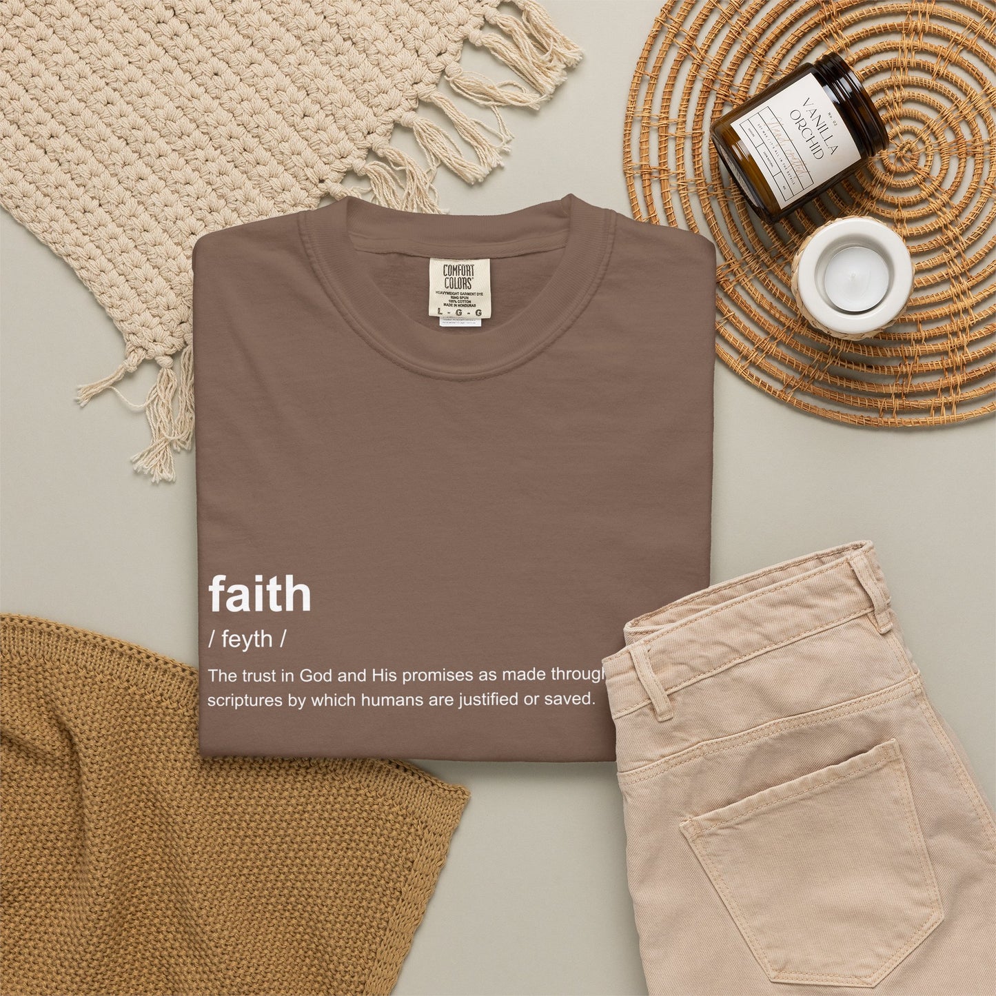 Faith Definition 100% Cotton T-Shirt — Inspirational Scripture Tee