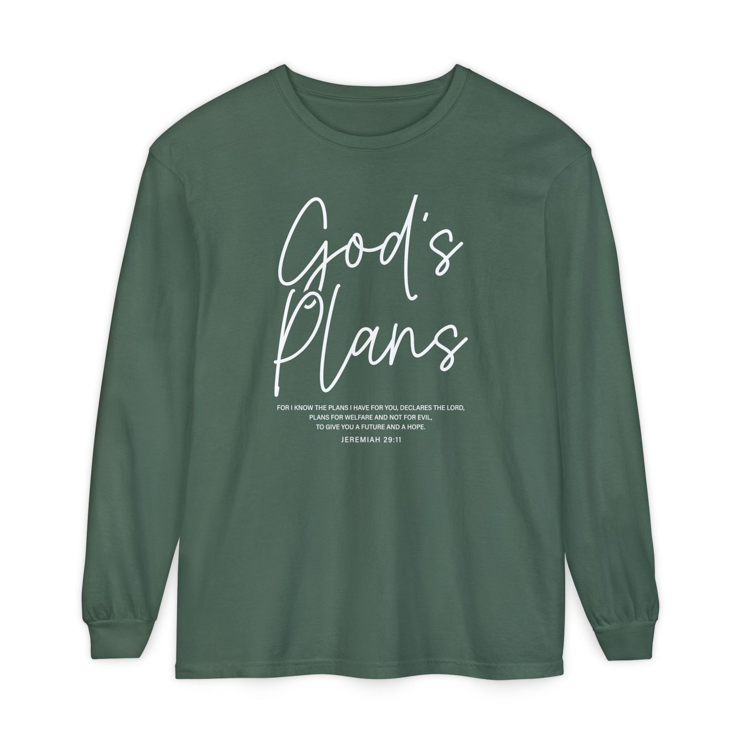 God's Plans Jeremiah 29:11 100% Cotton Long Sleeve