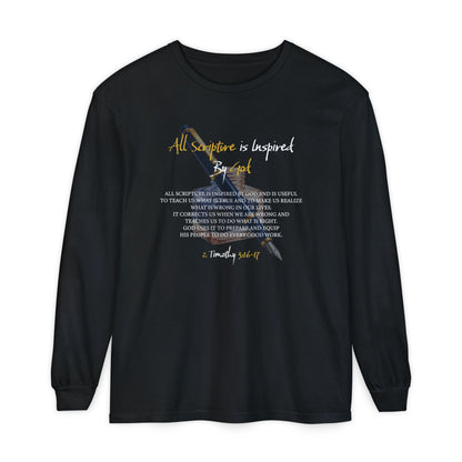 All Scriptures Are Inspired By God T-Shirt — Faith-Based Scripture Long Sleeve Tee