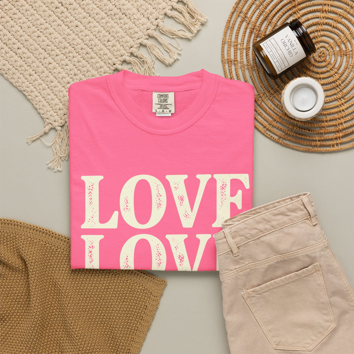 Love Love Love Scripture T‑Shirt — Romans 13:10 Faith Graphic Tee