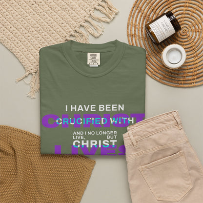 I have been Crucified with Christ "Galatians 2:20" Purple 100% Cotton T-Shirt