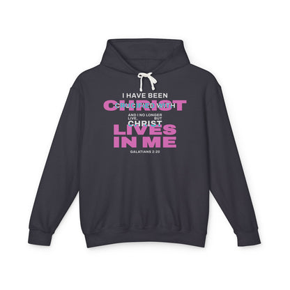 I have been Crucified with Christ "Galatians 2:20" Pink 100% Cotton Unisex Hoodie