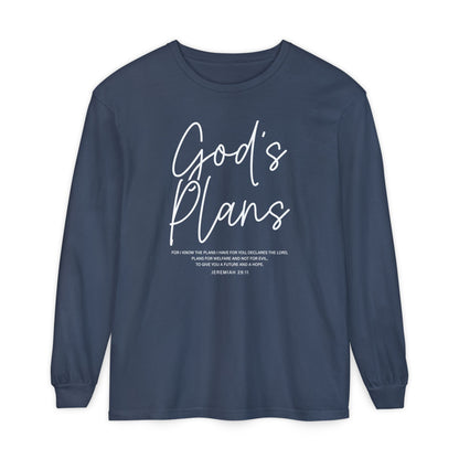 God's Plans Jeremiah 29:11 100% Cotton Long Sleeve